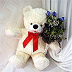  Ankara yurti�i ve yurtd��� �i�ek sipari�i  Beyaz ayicik ve mavi g�l