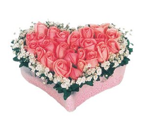 kalp i�erisinde 9 adet pembe g�l  Ankara �i�ek , �i�ek�i , �i�ek�ilik 
