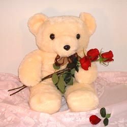 3 g�l ve oyuncak ayicik   Ankara ucuz �i�ek g�nder 