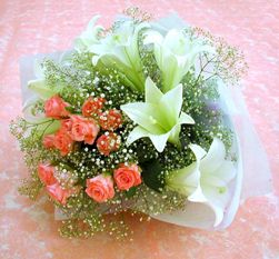  Ankara �i�ek g�nderme  lilyum ve 7 adet g�l buket