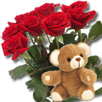 11 adet g�l ve ayicik buket   Ankara �i�ek g�nderme 