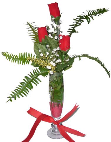  Ankaraya �i�ek yolla  3 adet kirmizi g�l ve cam tanzim