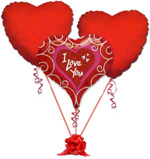 Ankara kaliteli taze ve ucuz �i�ekler  3 adet b�y�k boy kalp u�an balon