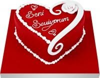 Seni seviyorum yazili kalp yas pasta  Ankara online ieki , iek siparii 