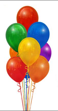 12 adet renkli u�an balon - dogum parti s�slemeler