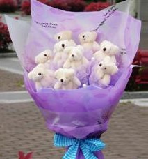 11 adet pelus ayicik buketi  Ankara �i�ek sat��� 