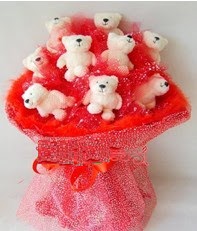 9 adet teddy bear buket  Ankara �i�ek g�nderme 