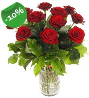 11 adet vazo i�erisinde k�rm�z� g�l  Ankara kaliteli taze ve ucuz �i�ekler 