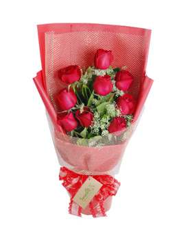 9 adet k�rm�z� g�lden g�rsel buket  Ankara �i�ek sat��� 