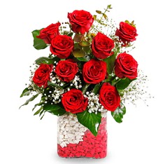 11 adet k�rm�z� g�l vazosu  Ankara g�venli kaliteli h�zl� �i�ek 