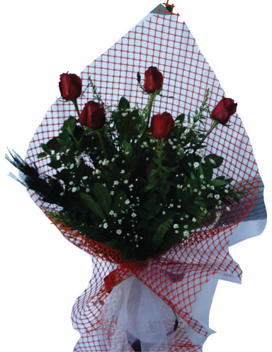  Ankara 14 �ubat sevgililer g�n� �i�ek  5 adet kirmizi g�llerden buket