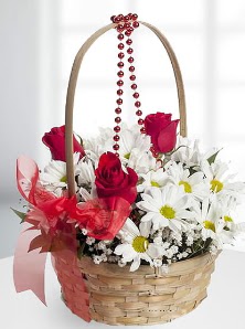 sepette 3 g�l ve krizantem �i�ekleri  Ankara �i�ek , �i�ek�i , �i�ek�ilik 