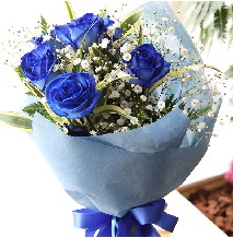 5 adet mavi gülden buket çiçeği  Ankara çiçek , çiçekçi , çiçekçilik 
