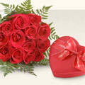 Ankara online çiçek gönderme sipariş  10 adet gül ve kalp çikolata