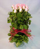 13 adet pembe g�l silindirde   Ankara �i�ek g�nderme 