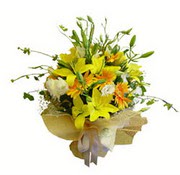 sari lilyum ve gerberalar  Ankara �i�ek g�nderme 
