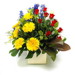  Ankara kaliteli taze ve ucuz çiçekler  9 adet gül ve kir çiçekleri cam yada mika vazoda