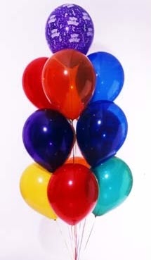 15 adet renkli balon demeti