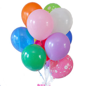 17 adet farkli renklerde uçan balon demeti