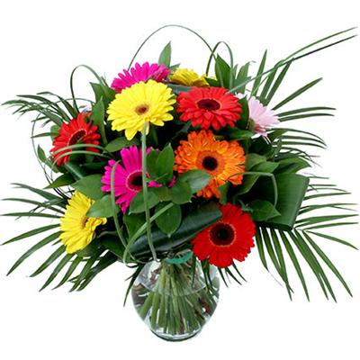 12 adet gerbera �i�egi vazo demeti