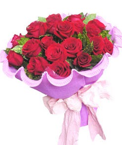 12 adet kırmızı gülden görsel buket  Ankara 14 şubat sevgililer günü çiçek 