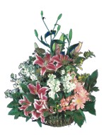 Ankara kaliteli taze ve ucuz �i�ekler  Pembe gerbera ve lilyum sepeti 