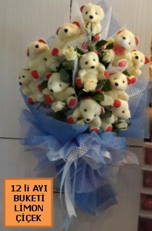 12 Adet ay�c�ktan pelu� ay� buketi  Ankara �i�ek g�nderme 
