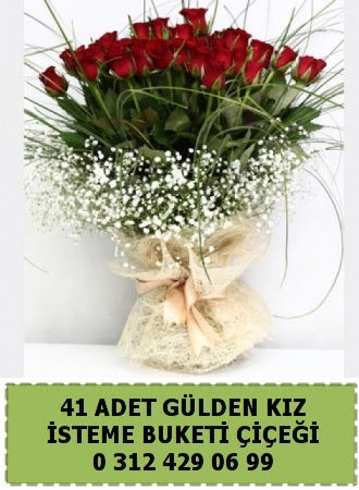 41 kırmızı gülden kız isteme çiçeği buketi  Ankara İnternetten çiçek siparişi w