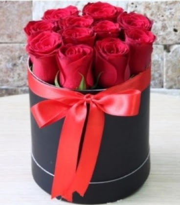 Kutu içerisinde 9 adet kırmızı gül  Ankara çiçek online çiçek siparişi 